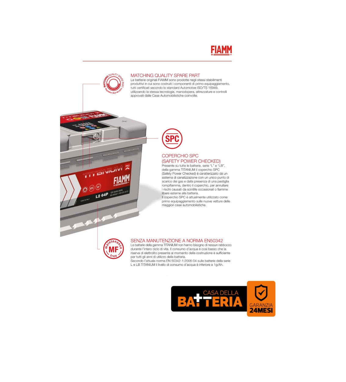 Batteria Auto FIAMM L3B 71 - 12V 71Ah, 680 A Spunto, Polo Positivo A Destra, Misure 278x175x175 Mm