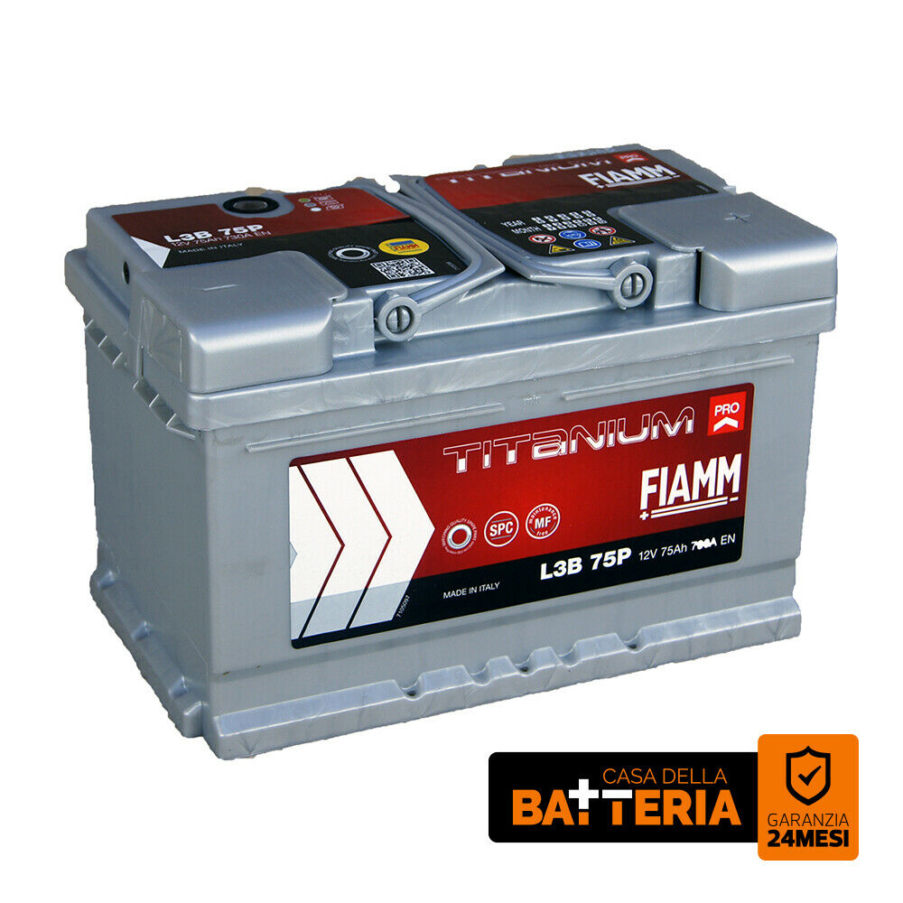 Batteria Auto FIAMM L3B 71 - 12V 71Ah, 680 A Spunto, Polo Positivo A Destra, Misure 278x175x175 Mm