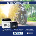BATTERIA MOTO SAF CB12A-B 12Ah 160A (SX) + LIQUIDO = YB12A-B YUASA FIAMM UNIBAT VARTA - immagine 3