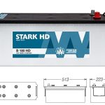 BATTERIA TRATTORE CAMION 180Ah 1100A ALTO ADIGE B180 STARK HEAVY DUTY dim.51,13x22,30x22,30